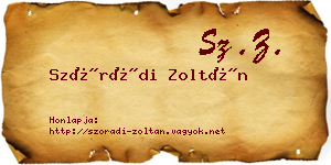 Szórádi Zoltán névjegykártya