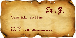 Szórádi Zoltán névjegykártya